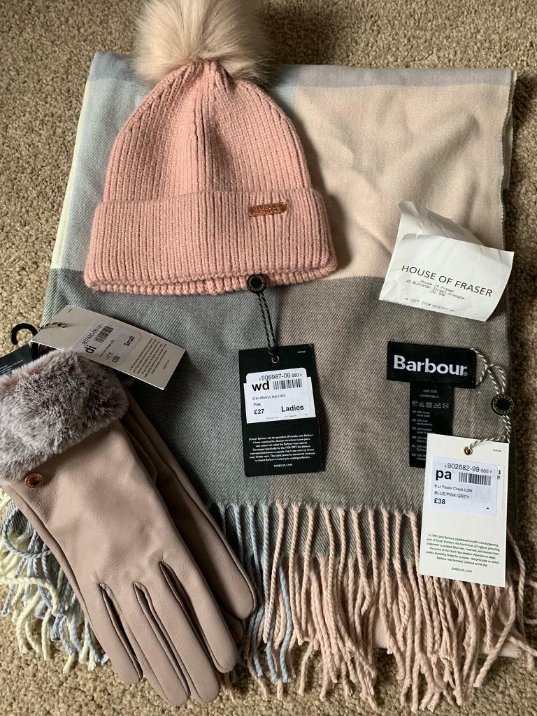 barbour hat and gloves